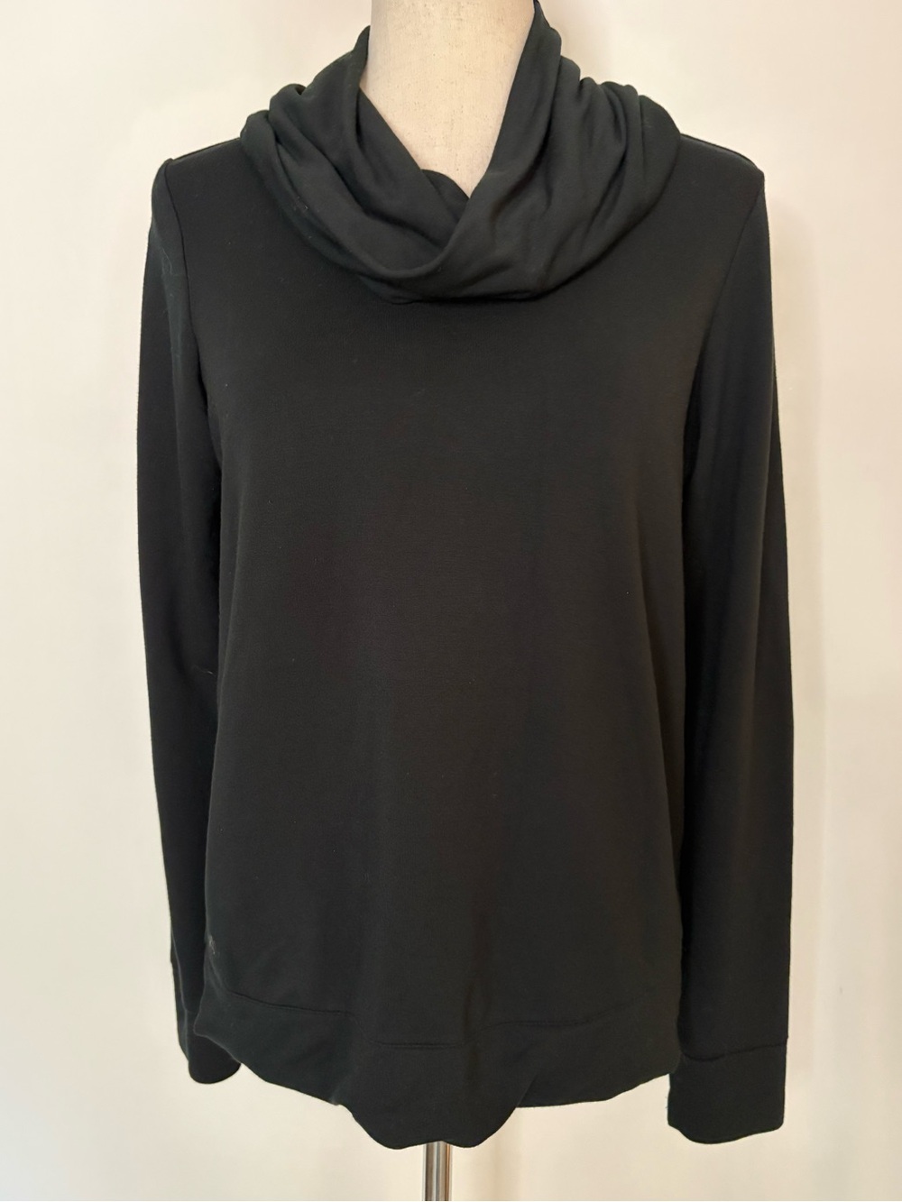 Ralph Lauren MidWeight Jersey Knit Black Cowl Neck Women's Sweater Size Small